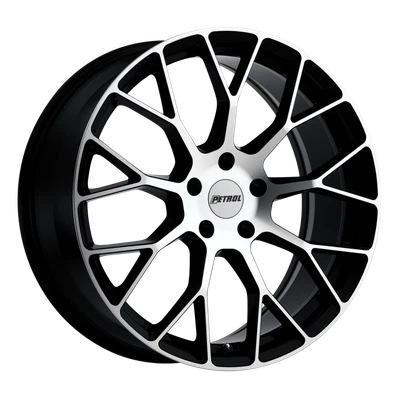 $616 • Buy 4 New  Gloss Black W/machine Face Petrol  P2b 16x7 5-100  (69915)