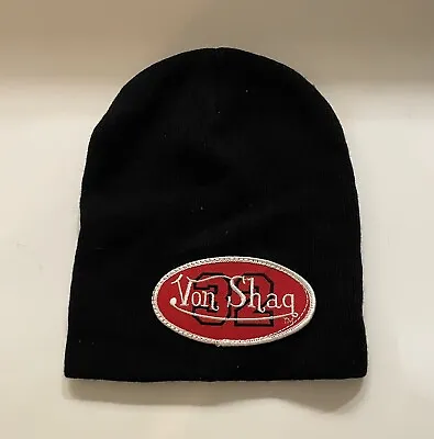 Vintage Deadstock Von Shaq Hat Logo Knit Graphic Beanie Black Casual Von Dutch • $15