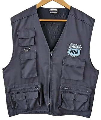 90s Vintage Utility Vest Navy Blue Waistcoat Gilet Fishing Sailing Pockets Chore • £12