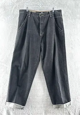 Vintage Le Jean De Marithe Francois Girbaud Carpenter Jeans Dark Size 38 • $38.96