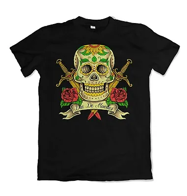 £12.99 • Buy Day Of The Dead Skull Mens T Shirt Sugar Muertos Dia De Los S-3XL 