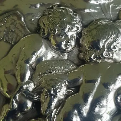 WMF Art Nouveau / Art Deco Silver Plate Card Tray / Wall Plaque Cherubs.  • $190