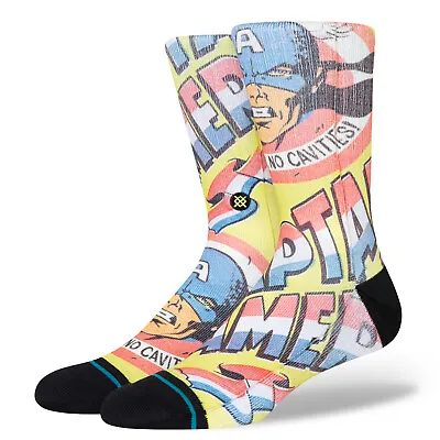 Stance Socks X Marvel Comics Captain America   No Cavities   Large Men's 9-13 • $19.99