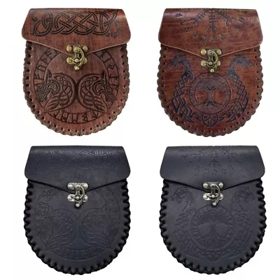 Steampunk Medieval Leather Waist Belt Pouch Fanny Pack Hip Bag Vintage Belt Bag • $28.02