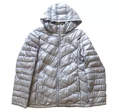 Marc New York Andrew Marc Premium Down Blend Coat Puffer Jacket Silver Gray Sz L • $34.99