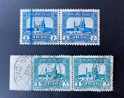 £14.99 • Buy PAIR MOSQUE OF THE GOLDEN DOME, SAMARRA, 1/2d BLUE AND 1d TURQUOISE -GREEN. USED