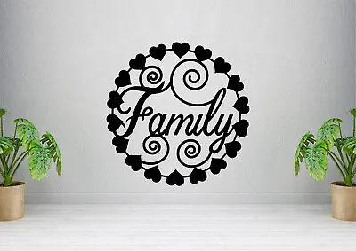 Family Hearts Inspired Design Wall Cute Quote Art Decal Vinyl Sticker • £2.49