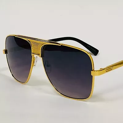 Fashion Men Sunglasses Designer Gold Frame Hip Hop Shades New Style Classy Model • $13.99
