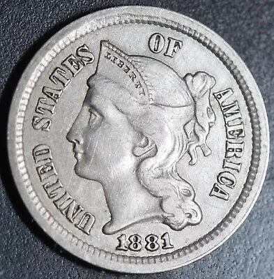 1881 Three 3 Cent Nickel • $26