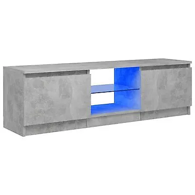 £77.01 • Buy Itzcominghome Concrete Grey LED TV Unit Wooden Stand Shelve Storage Cabinet 120