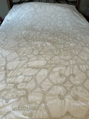 Restoration Hardware California King Duvet Cover White Embroidered Cotton 101x97 • $150