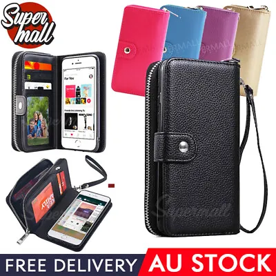 $14.49 • Buy New For IPhone 8 / 8 Plus All In One Zip Purse Wallet Leather Case Cover