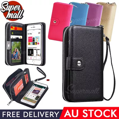 New For IPhone 8 / 8 Plus All In One Zip Purse Wallet Leather Case Cover • $14.49