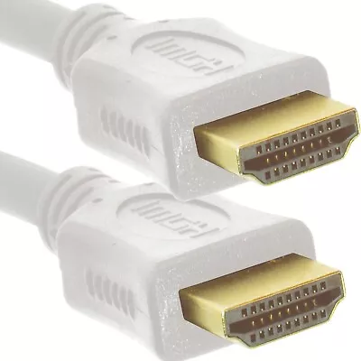 5m EXTRA LONG QUALITY WHITE HDMI CABLE 4K HD TV 3D ARC Blu Ray SHIELDED • £11.98