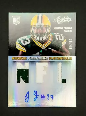 2013 Absolute #213 Jonathan Franklin Rookie Premiere Materials Auto #'d /49 • $3.99