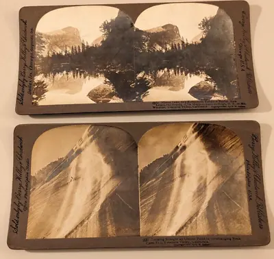 Yosemite Valley California Stereoview Photo Kelley Mirror Lake Up Glacier Point • $15