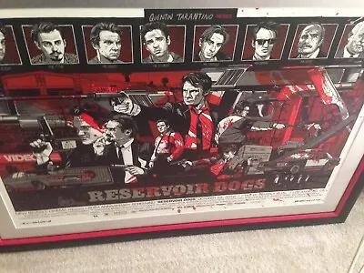 Reservoir Dogs By Tyler Stout Screenprint Poster SILVER 2012 Mondo FRAMED • $1200