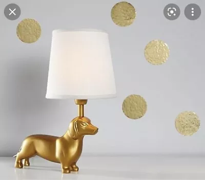 Pottery Barn Kids Dachshund Lamp Mini Hot Dog Gold • $63.99