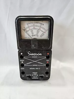 Vintage Simpson Model 390-2 Volt Amp Watt Meter Untested • $30