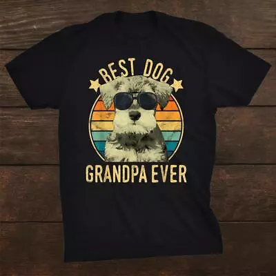 HOT SALE! Best Dog Grandpa Ever Miniature Schnauzer Retro Vintage T-Shirt S-5XL • $20.99