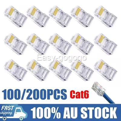 100/200X RJ45 CAT6 CAT6e Connector Modular Plug Network Ethernet Cable Crimp Q • $17