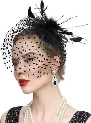 Fascinator Hats For Women Vintage Pillbox Hat Fascinators Flower Veil • $2.49