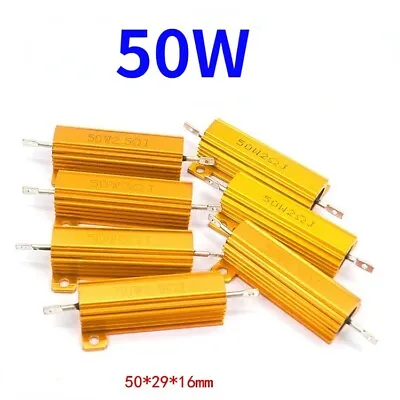 50W Watt Power Golden Aluminum Shell Wirewound Metal Resistor 0.01-5K Ohm/R 1PC • $1.99
