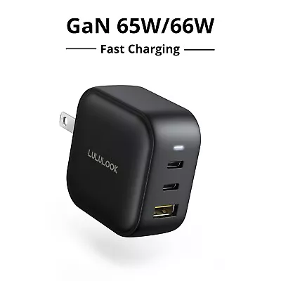 65/66W PD USB C Adapter PPS 3-Port GaN II Fast Charging For MacBook/iPad/Samsung • $23.92