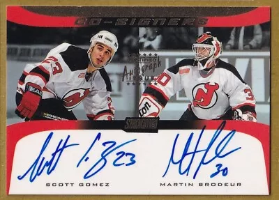 2000-01 Stadium Club Co-Signers #CO2 Scott Gomez / Martin Brodeur DUAL AUTO • $182.14