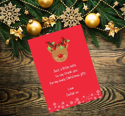 £3.49 • Buy Personalised Christmas Xmas Thank You Cards Including Envelopes 2