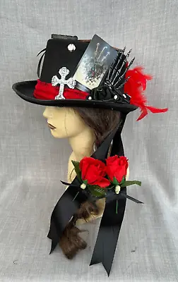 Unique Black Gothic Top Hat Feathers Tails Ouija Board Planchette Heart 57cm (6) • £26.99