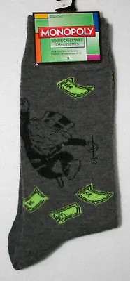 Unique Mr Monopoly Green Money Game Hasbro New Pair Socks French? Fits 6-12 • $13.99