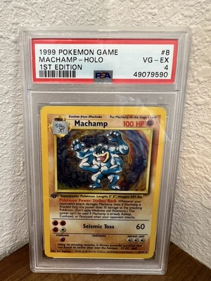 $23.50 • Buy 1999 Pokemon Game #8 Machamp-Holo 1st Edition PSA 4 VG-EX