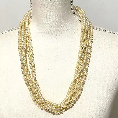 Faux Pearl Multi Strand Necklace 26  • $9.75