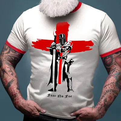 £16.99 • Buy St Georges Day T-Shirt England T Shirt With English Flag And Knights Templar Men