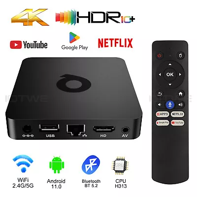 Android 11.0 TV Box 4K HD 5G WIFI6 16/32/64GB 4 Core Smart Media Player BT5.2 AU • $18.99