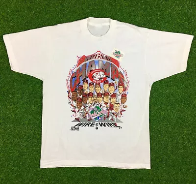 Vtg 90's Cincinnati REDS W0rld Champi0ns Series T-Shirt • $15.19