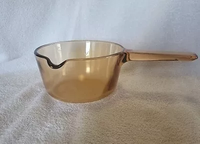 Vintage Visions Corning Ware Amber 1L Saucepan With Spout No Lid • $11