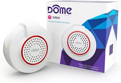 Dome Home Automation Wireless Z-Wave Battery-Powered Home Security Siren And Chi • $47.97