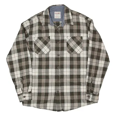 WRANGLER Mens Shirt Green Plaid Long Sleeve M • £15.99