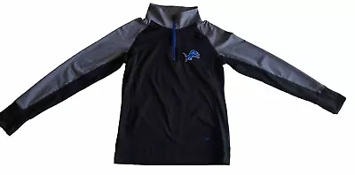 Victoria Secret Pink Detroit Lions Womens Qtr Zip Gray Black Thumb Holes Medium • $30