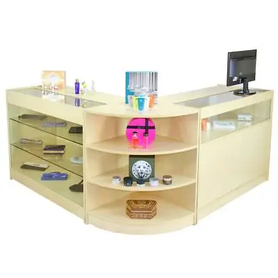 £574.99 • Buy Retail Counter Maple Shop Display Storage Cabinets Lockable Showcase Aquarius