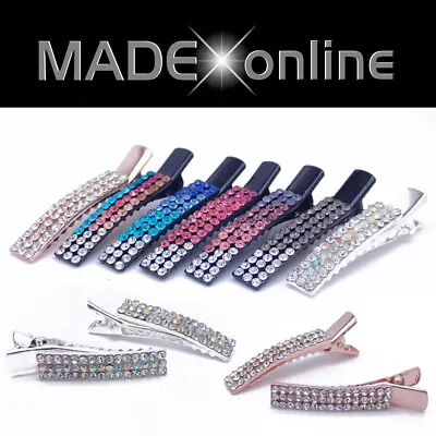 Small Crocodile Metal Hair Clips Sparkle Bling Grabs • £4.99