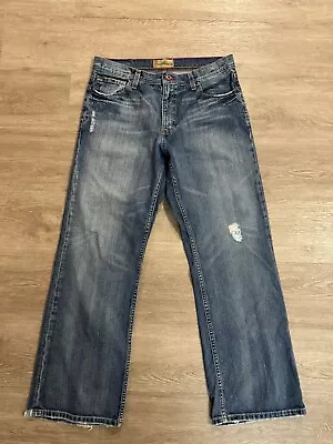 BKE Buckle Tyler Jeans Mens 32 Blue Denim Medium Wash Distressed Straight Leg • $22.95