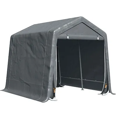 Outsunny Garden Storage Tent Bike Shed W/ Metal Frame & Zipper Doors Grey • £179.99