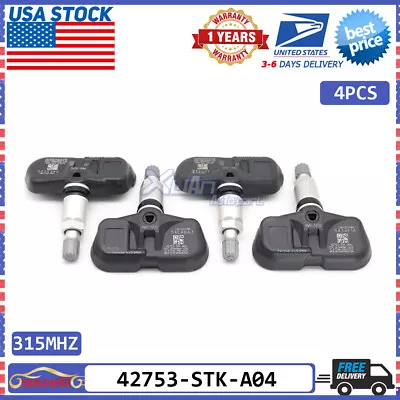 TPMS TIRE PRESSURE SENSOR For Honda Pilot Acura MDX RDX 42753-STK-A04 Set Of 4  • $52.46