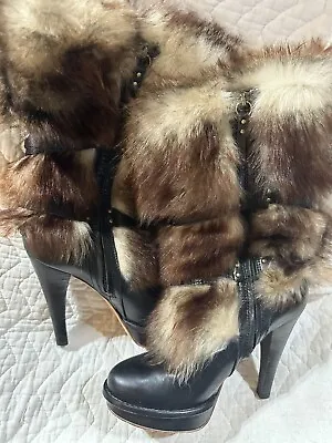 UGG Foxley Boot Mid Calf Luxury Boot   Platform Heels  Lamb Fur  US 6 • $59.99