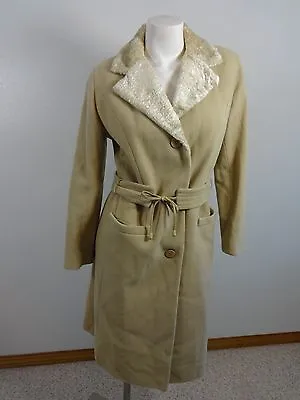 Madeline By Alorna Womens Size 8 100% Wool Coat Faux Fur Trim Fabulous! • $57