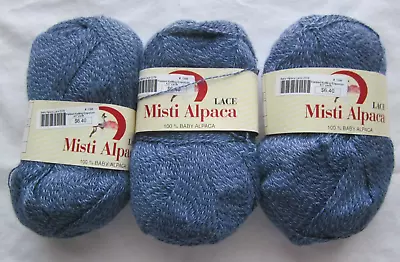 Misti Alpaca Lace Alpaca Yarn #2379 (Denim Blue) ~ 1.75 Oz. ~ Lot Of 3 • $21.25