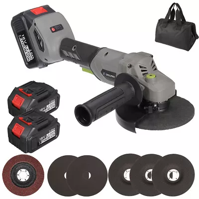 Brushless Angle Grinder Powerful Cordless Cutting Tool Wrench Discs Battery Bag • $47.99